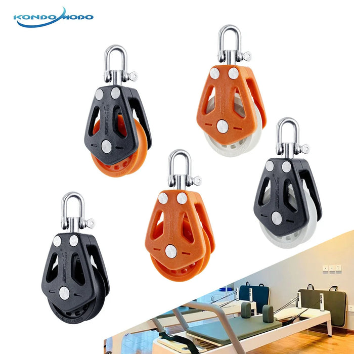 Boat Accessories Single Pulley High Load Sheave Block Universal Head Single Pulley Swivel Shackle Sailboat Plain Bearing Block