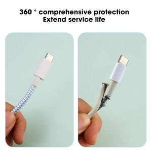 1.4m Color Spiral USB Wire Protector Flexible Anti-break Spring Protection Rope for USB Charging Cable Earphone Data Line Winder