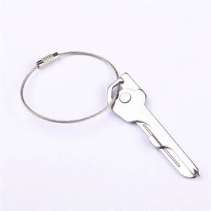 10Pcs 1.5/2mm EDC Keychain Tag Rope Stainless Steel Wire Cable Loop Screw Lock Gadget Ring Key Keyring Circle Camp  Fittings