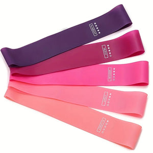 5 PC Gradient Resistance Strap Silicone Stretch Strap Fitness Arm Up Squat Stretch Strap Yoga Pull Strap