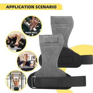 Bench Press Weight Lifting Wrist Hooks Straps PVC Deadlift Gloves and Grip Pads for Fitness Gym Training Dumbbell Pull-Up