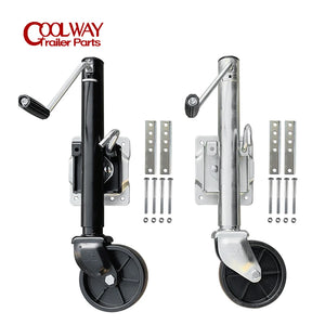 6 Inch Solid Wheel Sidewind Round Swivel Trailer Jack With Bolt On Capacity 540KG Jockey Wheel Boat RV Parts Accessories