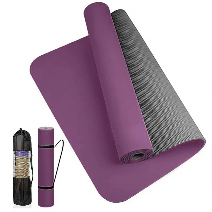 Non-slip yoga mat for women, fitness exercise mat with carrying strap, for home and Pilates