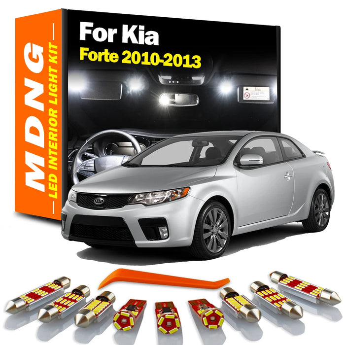 MDNG 8Pcs Canbus LED Interior Light Kit For Kia Forte 2010 2011 2012 2013 Map Reading Dome Trunk License Plate Lamp Car Bulbs