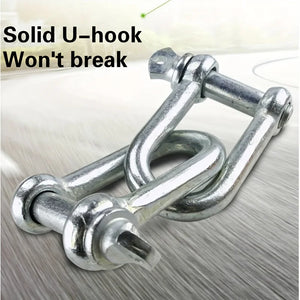 4 meters Heavy Duty 5 Ton Car Tow Cable Towing Pull Rope Strap Hooks Van Road Recovery U-hook Eagle Claw Hook