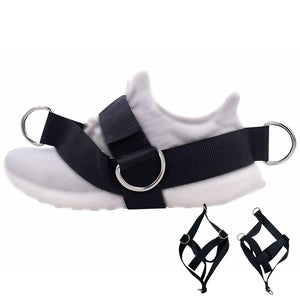 2 Pieces Nylon Ankle Strap with 4 connecting Points Gym Machine Attachment Pull Belt for Workout Pilates Fitness Training