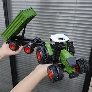 Farm Tractor with Trailer Inertia Toy Forklift Transport Truck Sprinkler Model Simulation Game Boy Kids Toy Gifts