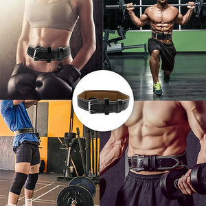 Adjustable Leather Weightlifting Belt Waist Support Gym Belt Unisex Wide Wrap Training Weight Lifting Brace Straps Weightlifting