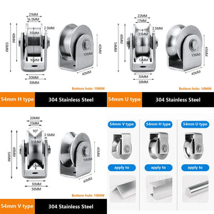 Pulley Block U 304 Stainless Steel Pulley Roller Duplex Bearing Silent Heavy Duty Grooved Wheel Loading 400KG/880 Pounds