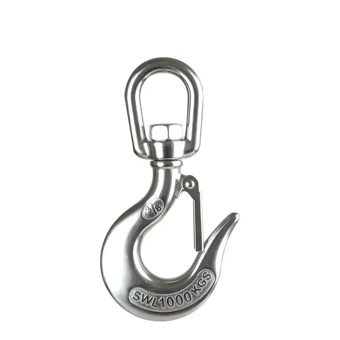 Marine 304 Stainless Steel Lifting Chain Hoist Eye Swivel Rotatable Cargo Hook Shackle Swivel Snap Hook Load 0.15-1.5T HeavyDuty