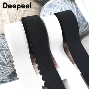 10Meters Black White Nylon Elastic Bands 10-50mm Wide Rubber Band Stretch Strap Lingerie Pants Belt Waist DIY Sewing Accessories