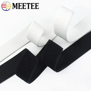 Meetee 1-5Meters 25-100mm Black White Elastic Band Stretch Strap Webbing Belt DIY Clothing Garment Sewing Crafts Accessories