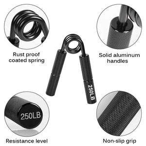 50-300LB Resistance Hand Grip Strength Trainer Wrist Forearm Strengthener Metal Non Slip Finger Exercise with Protective Case