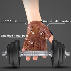 Cowhide Ventilated Weight Lifting Gloves Men Women Gym Workout Gloves for Fitness Weightlifting Pull Ups Palm Protection Support