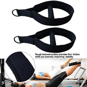 2pcs Double Loop Pilates Circle Foot Straps W/ D-rings For Foot Reformer Fitness Equipment Straps Pilate Exercise Training Belt