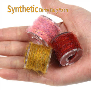 WIFREO 1pc Leech Yarn Synthetic Dirty Bug Yarn Mottled Dubbing Rope Fibrous Buggy Thread Line Caddis Shrimp Fly Tying Material