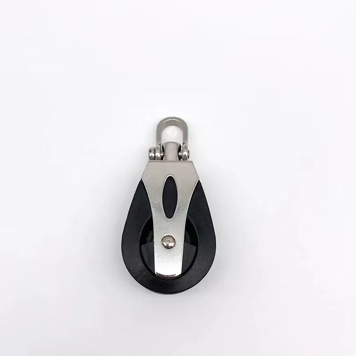 Universal 316 Steel 1500Lbs Load Head Single Pulley Nylon Sailboat Plain Bearing Sheave Block Marine Rope Runner Boat Accessory