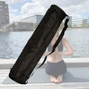 Women Men Yoga Mat Zip Gym Bag Foldable Waterproof Carrying Bag Pilates Yoga Mat Storage Bag w/ Adjustable Strap for Fitness Gym