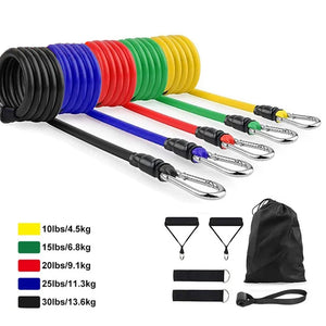 11Pcs/Set Latex Resistance Bands Pull Rope Indoor Portable Fitness Equipment with Ankle Strap Training Exercise Expander Elastic