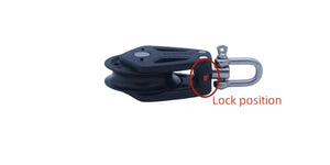 High Load Sheave Block with Lock Universal Head Single Pulley Swivel Shackle Sailboat Plain Bearing Block Rope Runner