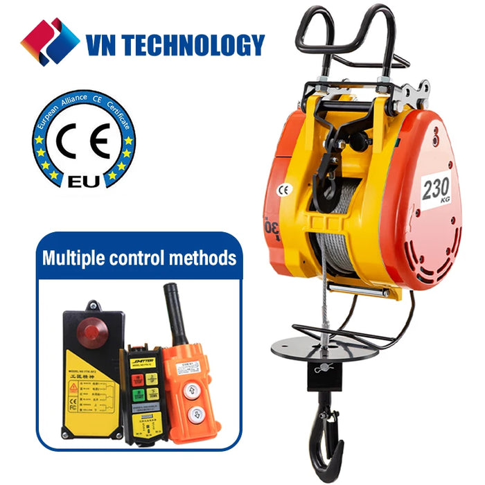 Electric Hoist Crane Wire Cable Winch Lift 98ft/30m 360-500KG With Wireless Remote Control Lifting Tool Electric Winch Traction