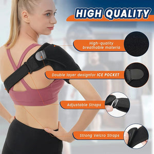 Adjustable Breathable Shoulder Stability Support Brace with Pressure Pad Strap Sport Gym Stretch Bandage for Men Women