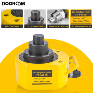 DOOROOM 10T-50T Hydraulic Ram Jack Multi-Section Stroke 24-65mm Hydraulic Cylinder Ultra-thin Multi-section Lifting Jack