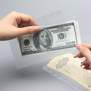 30pcs Budget Binder Top Loading Clear Frost PVC Envelope Pouch Zipless Loose Leaf Binder Pocket A5 A6 A7 Binder Envelope Refills