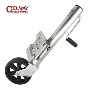 8 Inch Solid Wheel Sidewind Round Swivel Trailer Jack With Bolt On Capacity 675KG Jockey Wheel Boat RV Parts Accessories