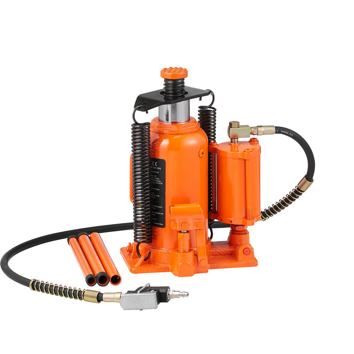 VEVOR Air Hydraulic Bottle Jack, 20 Ton/40000 LBS All Welded Bottle Jack, 265 - 500 mm Lifting Range, Manual Handle and Air Pump