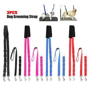 Pet Adjustable Dog Grooming Belly Strap D-rings Bathing Band Free Size Pet Traction Belt Dog Collar Dog Harness 3pcs