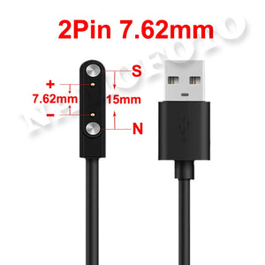 2pins 4pins Smartwatch Dock Adapter Charge Cable USB Charging Cord Rope Power Line Wire for Adult/Kids Smart Watch Juicer Device