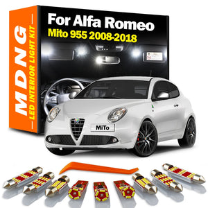 MDNG 10Pcs Canbus Auto LED Bulbs Interior Map Door Dome Glove Box Light Kit For 2008-2018 Alfa Romeo Mito 955 Car Accessories