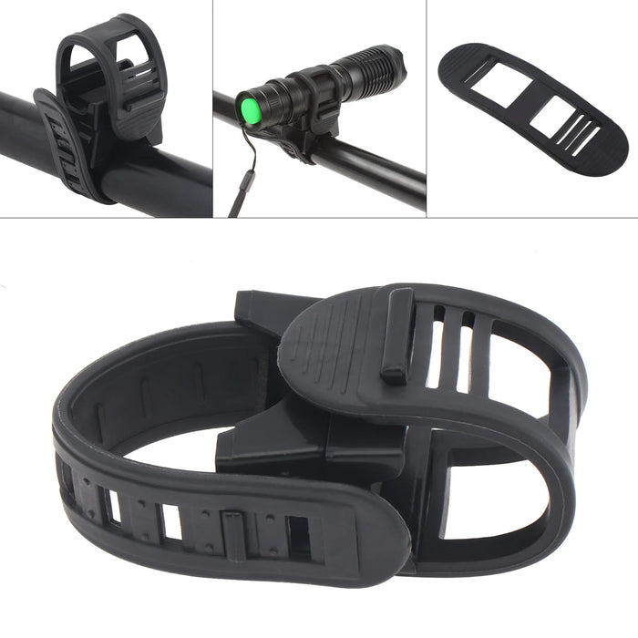 Universal Bicycle Flashlight Holder Mount 360 Degree Adjustable Rubber Straps Bike LED Headlight Torch Clamp Clip Bracket