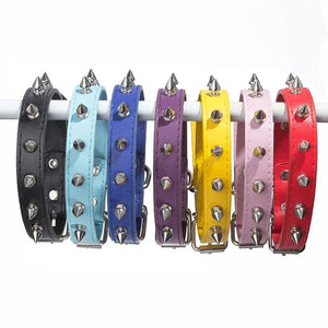 1pc Cool Cat Dog Collar Leather Spiked Studded Collars For Small Medium Colorful Pets Necklace Dogs Cats Neck Strap Pet Products