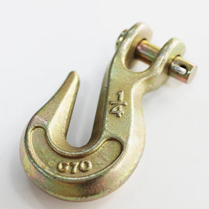 1/4" Clevis Grab Hook with Safety Latch,Zinc-Plated Clevis Slip Hook with Latch Grade 70