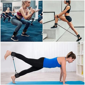 Resistance Band Set Workout Exercise Equipments Ankle Straps Fitness Yoga Elastic Fitness Bands For Home Gym Man And Woman Sport