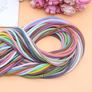 1.4m Color Spiral USB Wire Protector Flexible Anti-break Spring Protection Rope for USB Charging Cable Earphone Data Line Winder