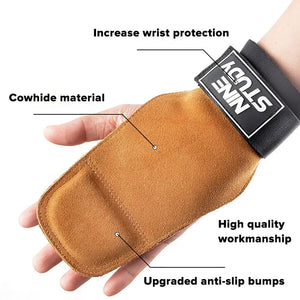 1Pair Gym Fitness Gloves Straps Grips Anti-Skid Weight power belt Lifting Pads Workout Exercise Protection Cowhide Microfiber