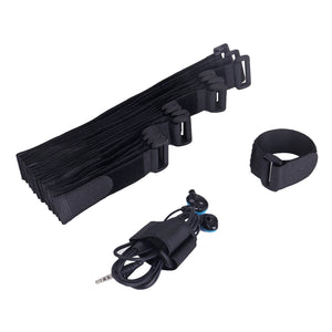 10Pcs Reusable Hook Loop Nylon Straps Reverse Colored Fastening Tape Self Adhesive Cable Ties Wrap Bundle Fixed Ties
