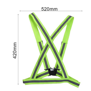 Universal Reflective Straps Night Running Riding Clothing Vest Adjustable Safety Vest Elastic Band Reflective Safety Jacket