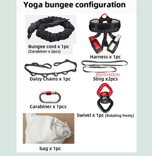 Bungee Fitness Equipment Set, Dance Training, Aerial Yoga Cord, Pilates Elastic Suspension Sling, Trainer Pull Rope