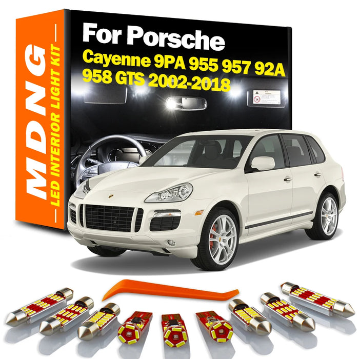 MDNG For Porsche Cayenne 9PA 955 957 92A 958 GTS 2002-2016 2017 2018 Vehicle Lamp LED Interior Dome Map Light Kit Car Led Bulbs