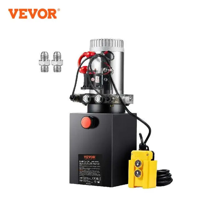 VEVOR Hydraulic Pump 6 Quart Hydraulic Power Unit Double Acting Dump Trailer Pump 3200 PSI Max Relief Pressure Car Lifting