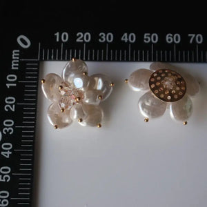 Texture Porcelain Piece Pearl Flower Patch Bag Earrings Hair Ornament Material Accessories Hair Clip Grab Clip Handmade Applique