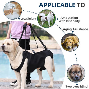 Dog Lifting Aid Adjustable Pet Support Rehabilitation Sling Harness with Breathable Straps for Dog Lift for Pet for Disabled