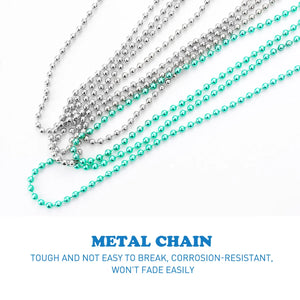 WINOMO 6pcs Metal Neck Strap Napkin Clip Lanyard Neck Strap Baby Elderly Adult Towel Apron Bib Clip and Ball Chain Clips