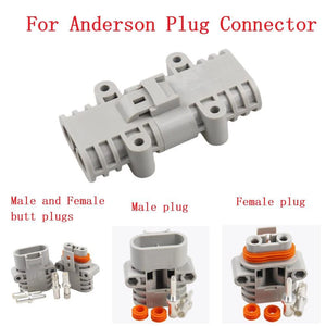 12 24V For Andersonn 50A 600V Forklift Cable Power Male / Female Connectors High Current Straight Plug For Electric Car Battery