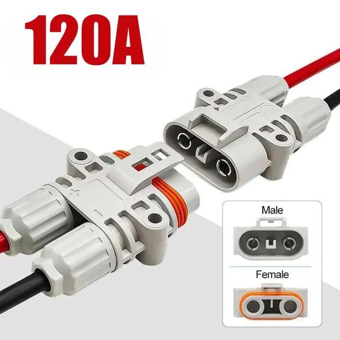 Waterproof 120A 1200V Male Female Connector 10mm2 Big Current Parking Air Conditioner Plug Electric Forklift Generator Connector