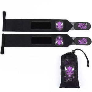 2Pc Demon Weight Lifting Wrist Wraps Gym Fitness Training Weightlifting Wrist Straps with Thumb Loop Muscle Building Performance